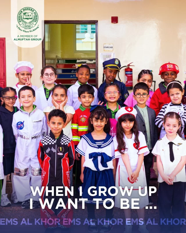 Our Year 1 learners had a wonderful time dressing up as the heroes who keep our communities safe, healthy, and happy! ✨💙
From doctors and nurses to firefighters, teachers, and police officers, each child proudly presented to the class who they want to be “When I Grow Up” and why. 🚑👩‍⚕🚒👮‍♂️

#FutureLeaders #CommunityHelpers #QatarSchools