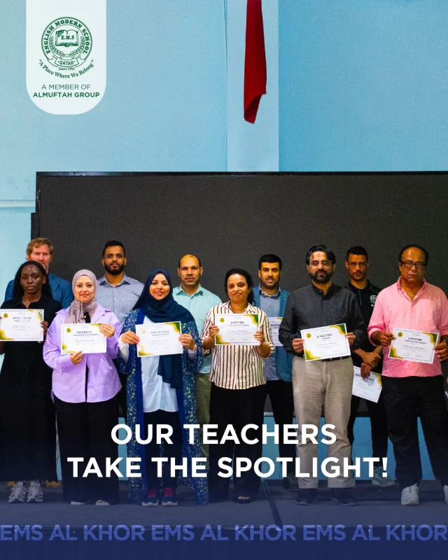 Celebrating our amazing teachers at EMS Al-Khor!👩🏻‍🏫🥰

From "Make your Teacher Smile" notes to sweets and flowers, our Student Council members made the celebration truly memorable, spreading gratitude and joy throughout our school. 👏🏻💐

In our weekly assembly, Year 12 students presented appreciation awards to the teachers highlighting their special qualities and talents, a heartfelt way to say thank you for all they do! 💛✨

#TeacherAppreciationWeek #WeLoveOurTeachers #ThankYouTeachers #emskhor